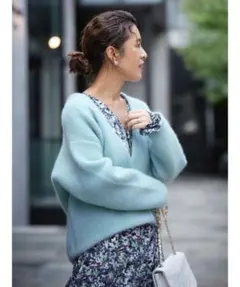 ラクーンミックスショートカーディガン　ELENDEEK 大草直子コラボ