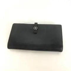 CHANEL シャネル ココボタン レザー 長財布 ロングウォレット ブラック