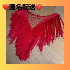 ❤️匿名配送❤️ベリーダンス　ヒップスカーフ　フリンジ衣装 赤