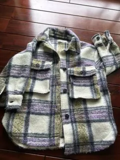 夏休み限定 セール！ZARA チェック柄 シャツジャケット 122cmのサムネイル
