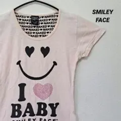 SMILEY FACE スマイリーフェイス プリントTシャツ ビーズ ハート Lのサムネイル