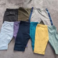 多色ウエストゴムパンツ6点セット　五分丈　七分丈