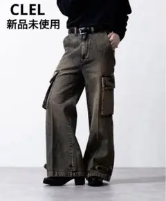 CLEL M-47 タイプ ミリタリー フレア カーゴ パンツ