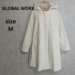 ★GLOBAL WORK 軽やかストレッチ 2WAY コート アイボリー M
