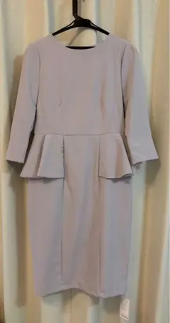 アイスグレー Mサイズ ペプラムワンピース