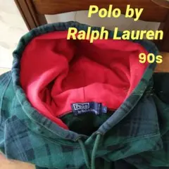 ❦ 90’s ポロラルフローレン チェックパーカー☆裏起毛 チェック❦