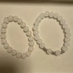 ホワイトビーズブレスレット 2本セット