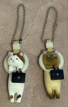 通勤ねこ　マスコットボールチェーン　ネコ　つり革　猫