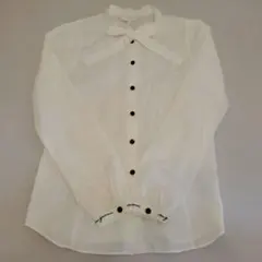 to b. by agnes b. 　リボン 白　ブラウス　アニエスb