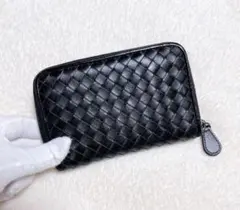 カンチ様専用　　ボッテガ　コンパクト　ラムスキン　ブラック　ラウンドジップ　財布