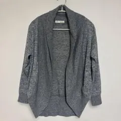 ニット カーディガン 長袖　グレー　薄手　Mサイズ