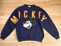 MICKEY 90s ビンテージスウェット ミッキー Lサイズ ネイビー