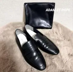 【ケース付属】 ADAM ET ROPE 晴雨兼用 フラット シューズ 黒