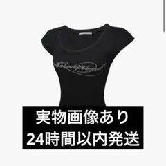 THEREDTHREAD slim fit logo tops blackのサムネイル