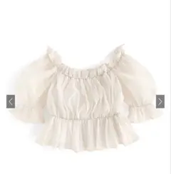 GRL シアーギャザーショート丈ブラウス[tu541]