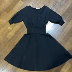 SNIDEL ブラックニットワンピース 半袖