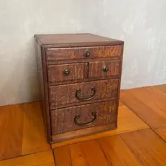 木製 5杯 小引き出し 小抽斗 卓上収納 小物収納 無垢材 古道具 古家具