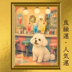 ビションフリーゼ 人気運・交流運 開運アート 昭和のソーダファウンテン