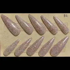 ロングポイント　ギャルネイル　シルバー　マーブルラメ　ネイルチップ