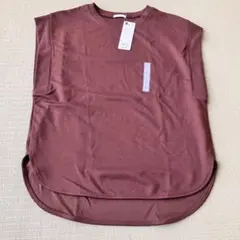 GU ドライフレンチスリーブチュニック S ダークブラウン