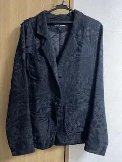 ブラック 植物柄 ジャケット・パンツ セット