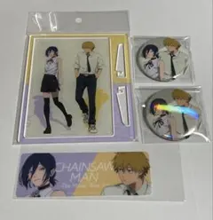 チェンソーマン レゼ＆デンジ　イーゼルパネル＆缶バッジとう4点　パルコ