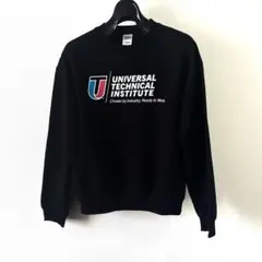 全面プリント カレッジスウェット ブラック 黒 アメカジ GILDAN