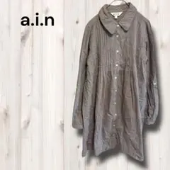 エーアイエヌ チュニック シャツ ブラウス スリット ゆったり マタニティ L