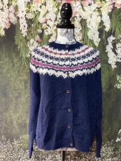 UNIQLOイネスコラボ ジャカードニットカーディガン ネイビー　XLサイズ