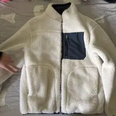 フリースジャケット ホワイト・ダークブルー リバーシブル！