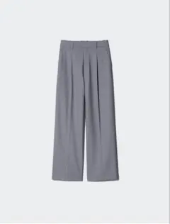 【新品未使用タグ付】UNIQLOグレータックワイドパンツ Lサイズ