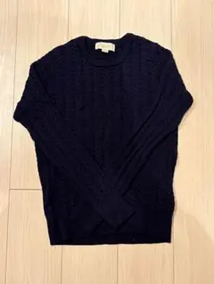 B:MING by BEAMS ネイビー ケーブル編み セーター