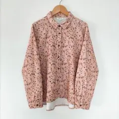 美品　エレメントオブシンプルライフ　コーデュロイシャツ　L　ピンク　0570