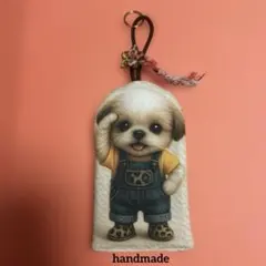 数量限定品❗️レアパネル　シーズーデニムオーバーオールと豹柄チャームストラップ