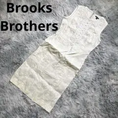 Brooks Brothers（2）ノースリーブ ひざ丈ワンピース 刺繍