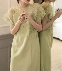 【forksy.】チュールフリルトップスセットサテンキャミワンピース