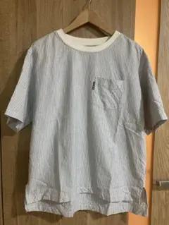 【中古品】BLUE BLUE 半袖ストライプシャツ