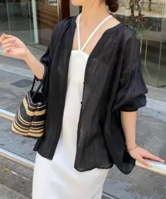 【極美品】コラージュガリャルダガランテ ラミー2WAYシアーブラウス ブラック