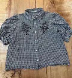 continuer de NICE CLAUP ギンガムチェック 刺繍シャツのサムネイル
