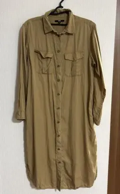 UNIQLO ユニクロ　テンセル　ロングシャツワンピース　Lサイズ