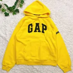 美品✨00s Old GAP ギャップ　フリース パーカー イエロー　裏起毛