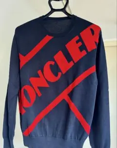 MONCLER ネイビー レッド ロゴセーター