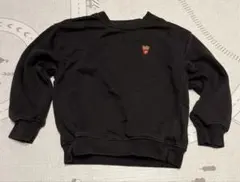 黒色フライドポテト刺繍トレーナー