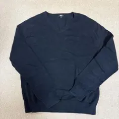 UNIQLO ブラック Vネック 綿　M メンズ