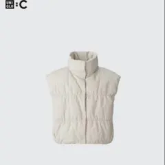 ベージュ　Sサイズ　ユニクロC　ダウンクロップドベスト　新品タグ付き UNIQLO C ダウンクロップドベスト｜Yahoo!フリマ（旧PayPayフリマ）