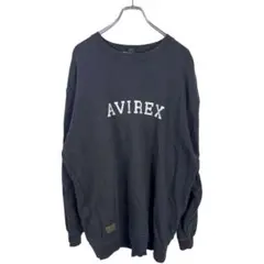 ●AVIREX アヴィレックス　メンズ　ブラックロゴプリントスウェットトレーナーのサムネイル