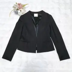 TONALトーナル ノーカラーブラックジャケット L 通勤 フォーマル