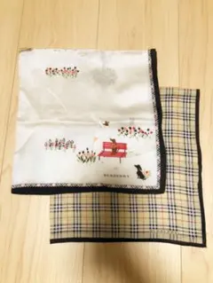 バーバリー　ハンカチ　チェック柄　ダックスフンド柄