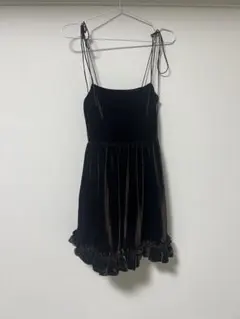【Heather】ベロアフリルキャミミニワンピースのサムネイル
