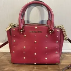 MICHAEL KORS 2wayハンドバック バーガンディ スタッズ